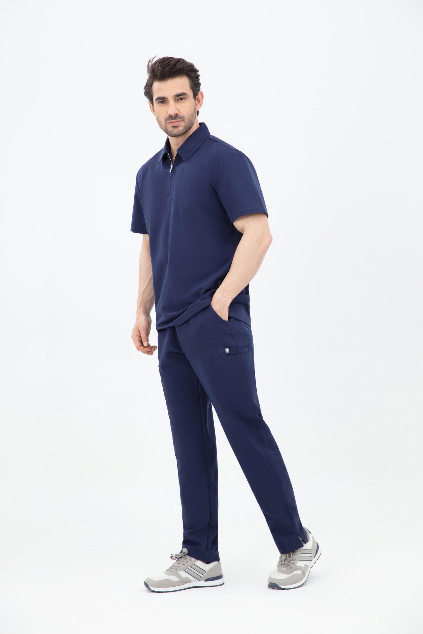 Kiro Zip Neck Polo Scrub Mens