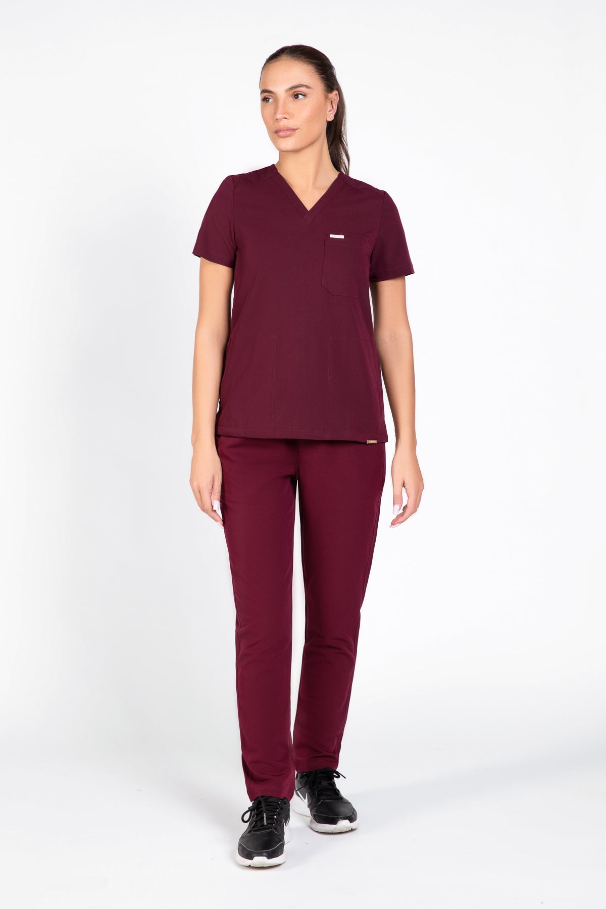 Tasca Women's V Neck Four pockets Scrub With Invisible Side Pockets