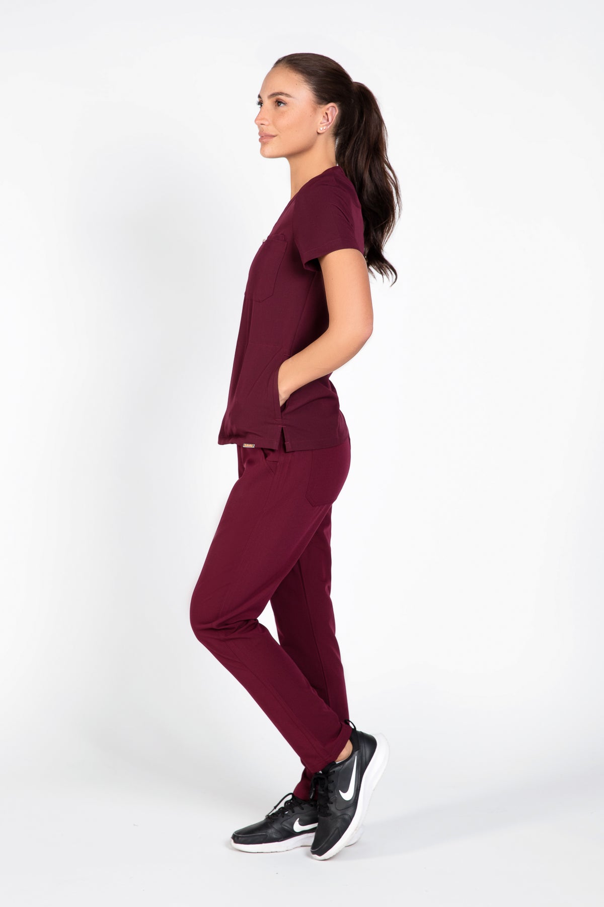 Tasca Women's V Neck Four pockets Scrub With Invisible Side Pockets