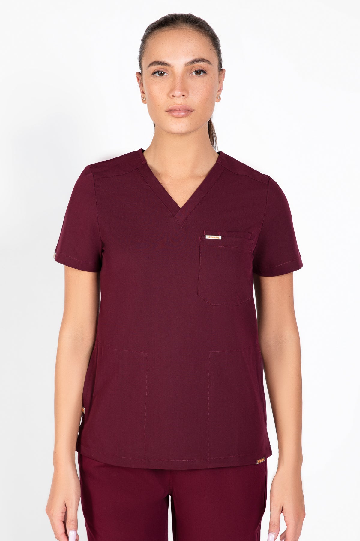 Tasca Women's V Neck Four pockets Scrub With Invisible Side Pockets