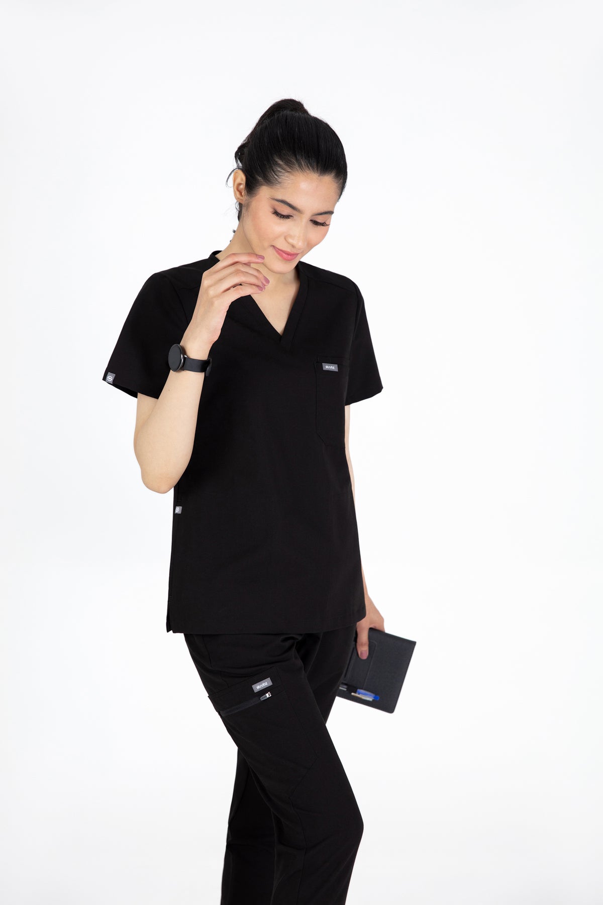 Kuro V Neck Four pockets Scrub With Invisible Side Pockets Women's