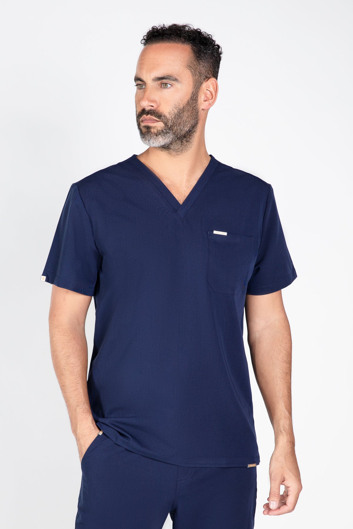 Kaizen V Neck One Pocket Scrub Top Mens