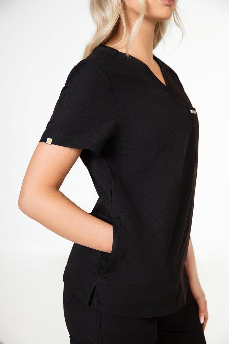 Tasca Women's V Neck Four pockets Scrub With Invisible Side Pockets