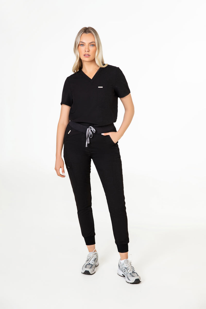 Tasca Women's V Neck Four pockets Scrub With Invisible Side Pockets