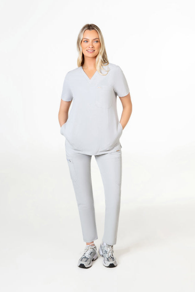 Tasca Women's V Neck Four pockets Scrub With Invisible Side Pockets