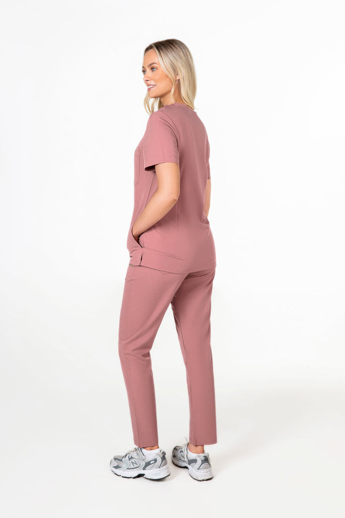 Tasca Women's V Neck Four pockets Scrub With Invisible Side Pockets