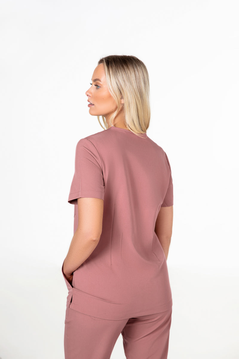 Tasca Women's V Neck Four pockets Scrub With Invisible Side Pockets