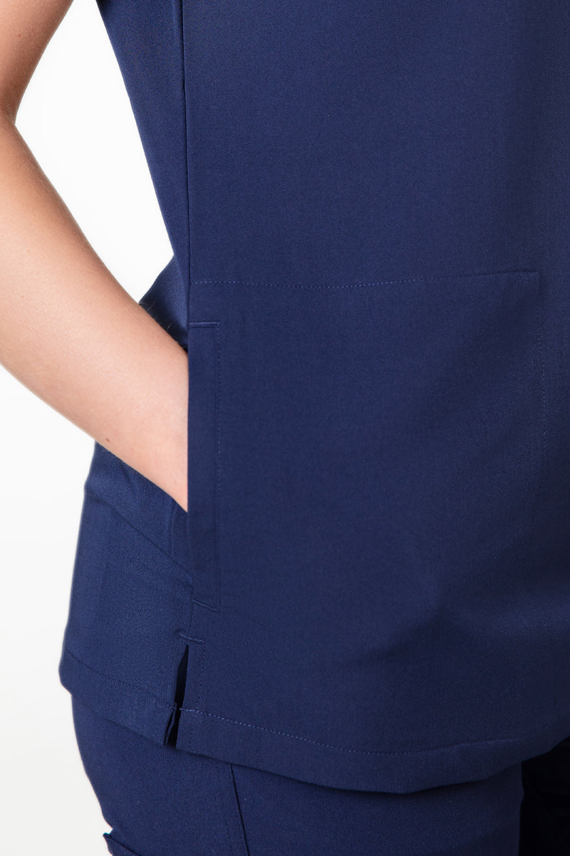 Tasca Women's V Neck Four pockets Scrub With Invisible Side Pockets