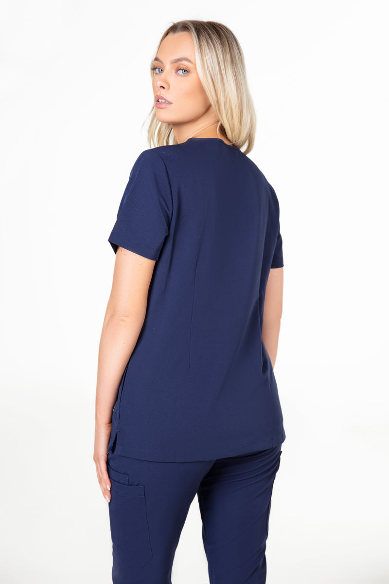Tasca Women's V Neck Four pockets Scrub With Invisible Side Pockets