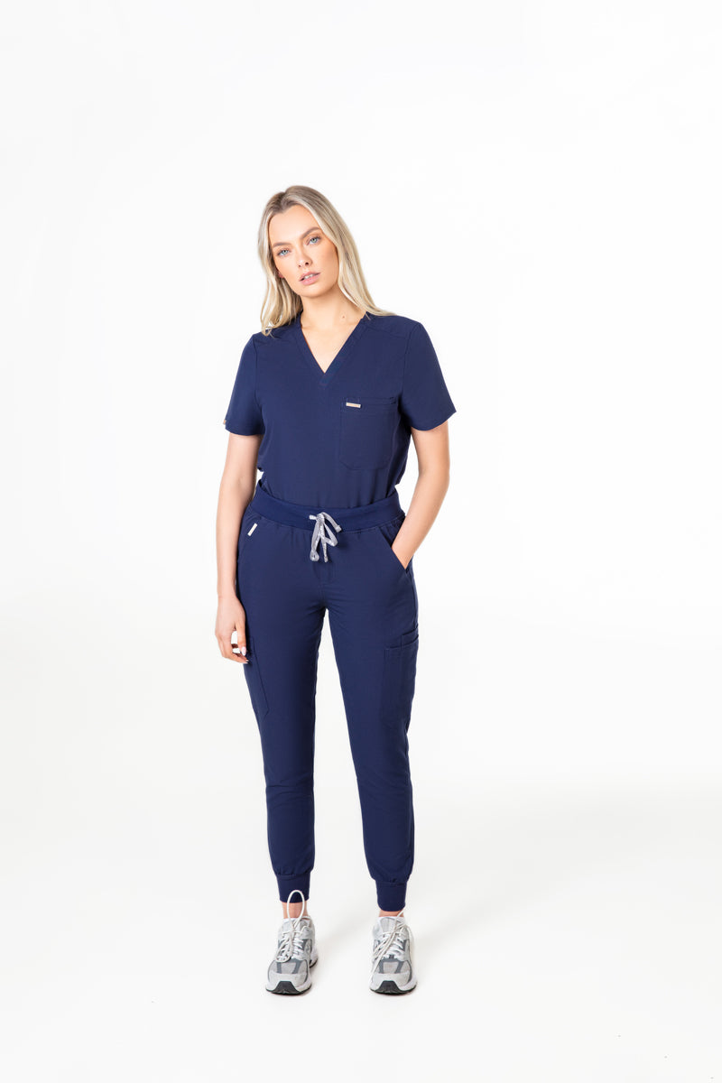 Tasca Women's V Neck Four pockets Scrub With Invisible Side Pockets