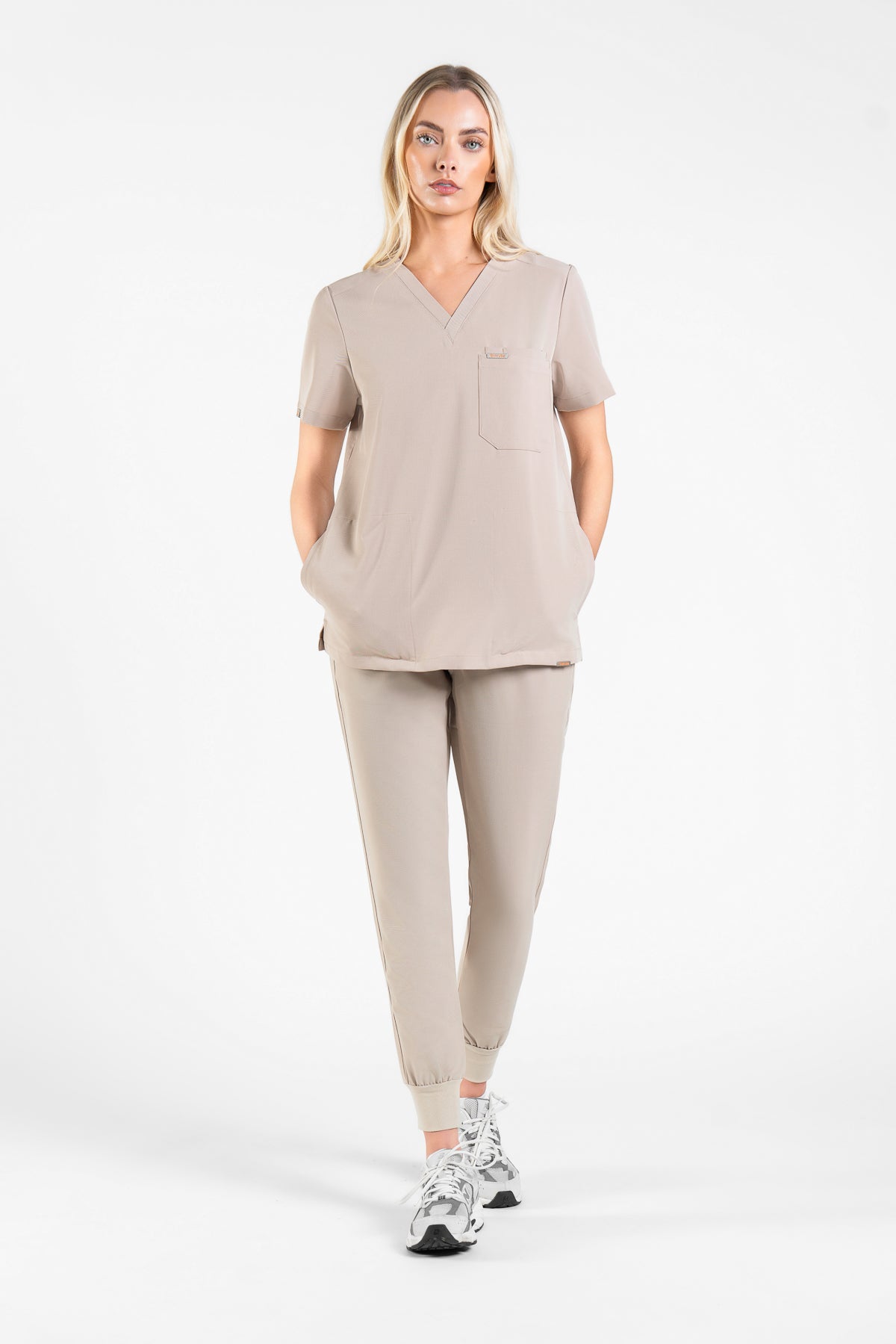 Tasca Women's V Neck Four pockets Scrub With Invisible Side Pockets