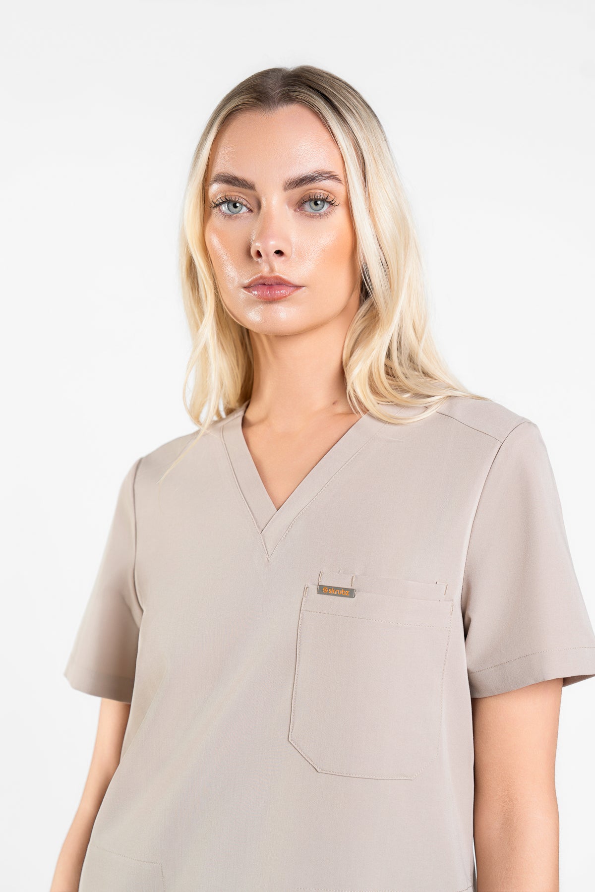 Tasca Women's V Neck Four pockets Scrub With Invisible Side Pockets