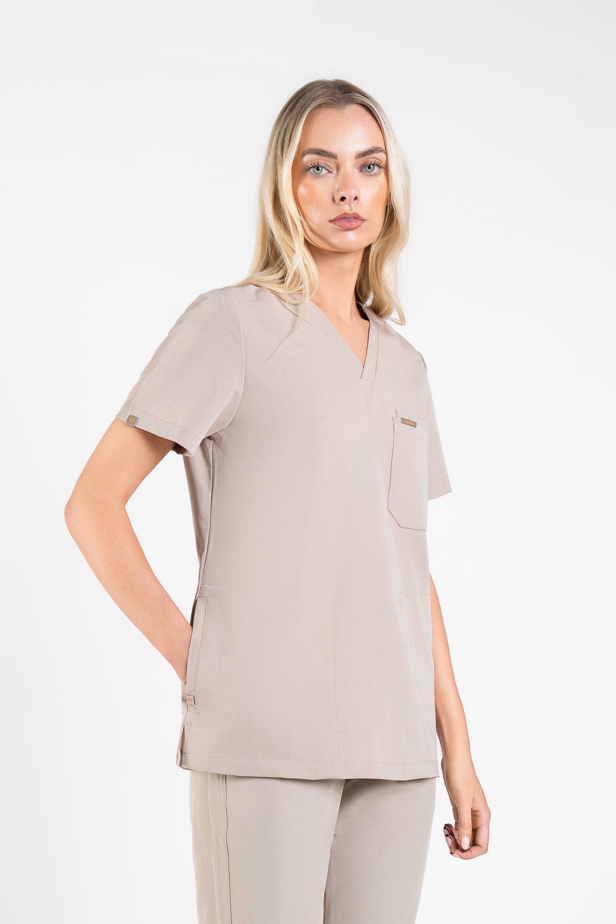 Tasca Women's V Neck Four pockets Scrub With Invisible Side Pockets