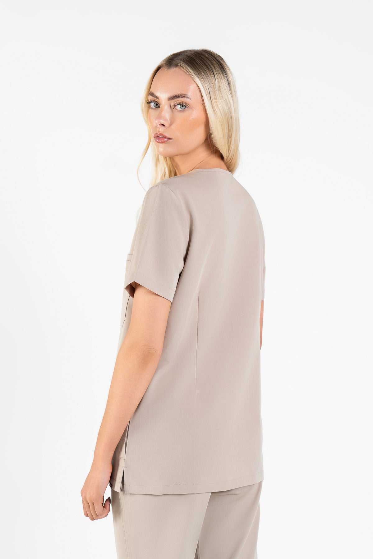 Tasca Women's V Neck Four pockets Scrub With Invisible Side Pockets