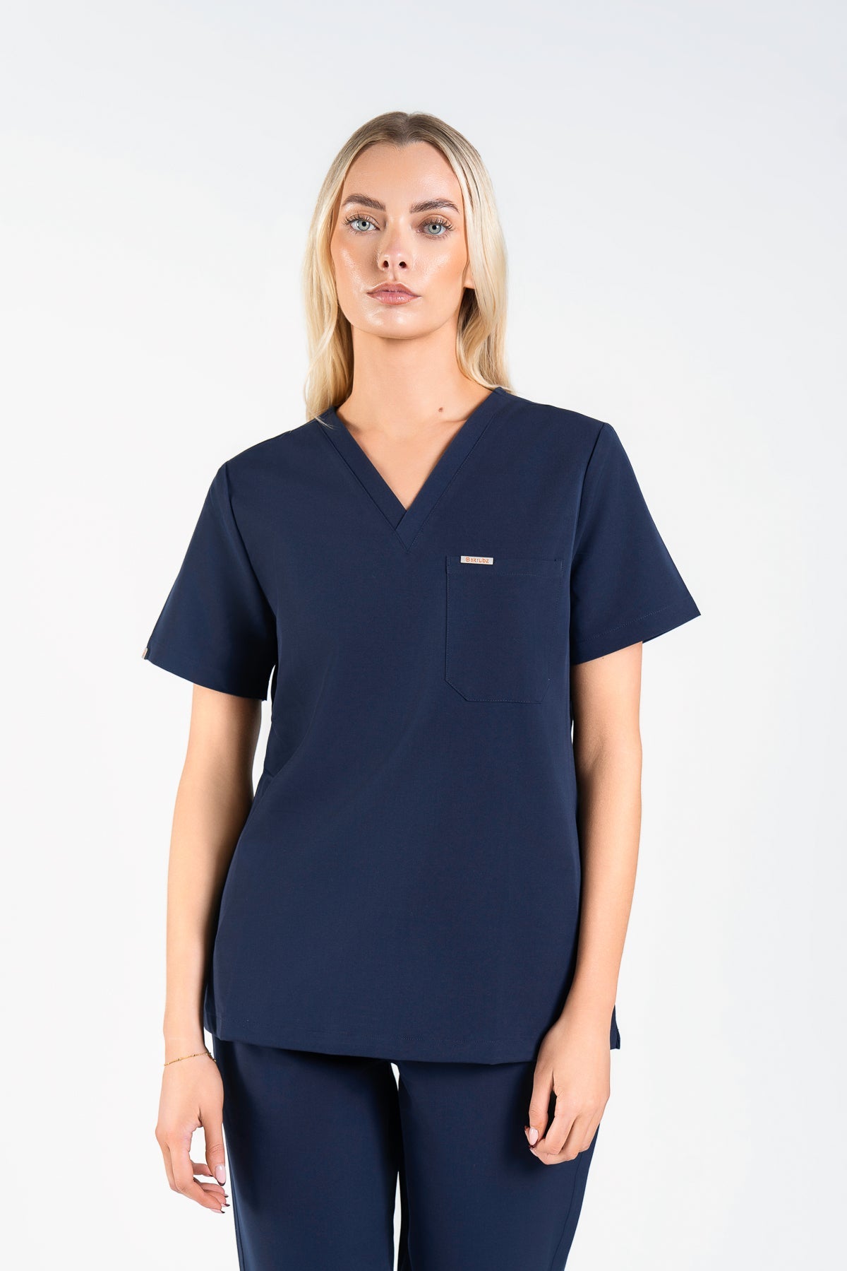 Kaizen V Neck One Pocket Scrub Top Womens
