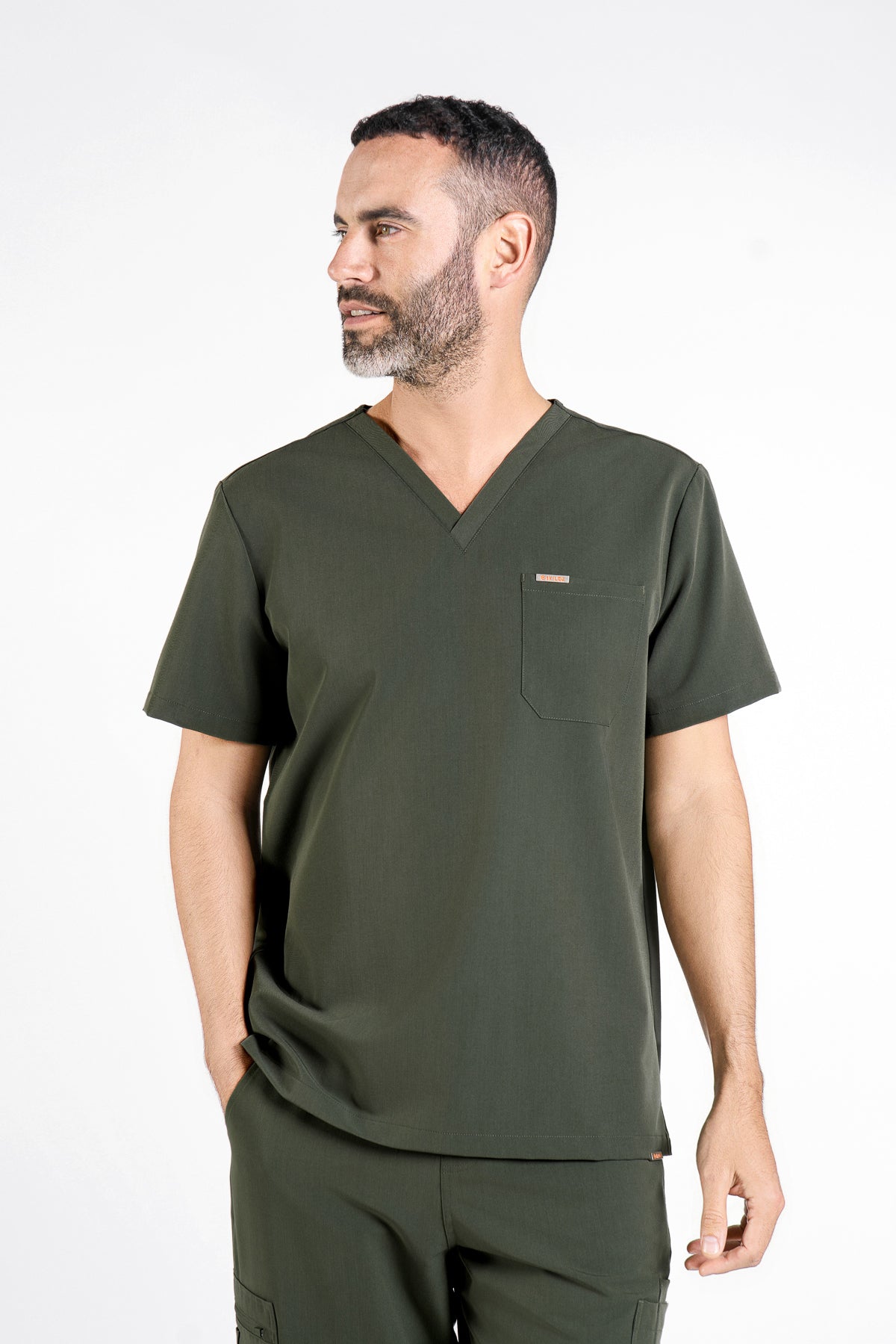 Kaizen V Neck One Pocket Scrub Top Mens