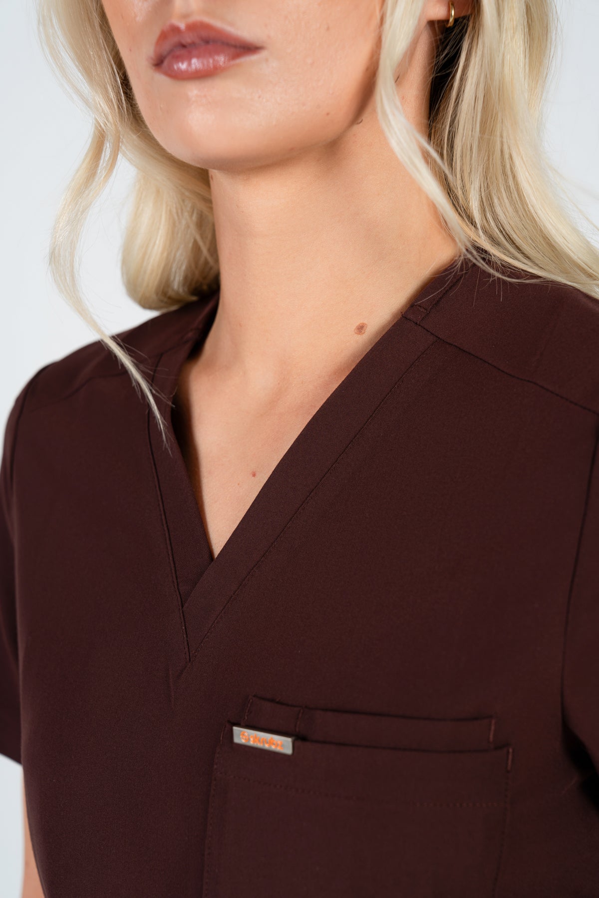 Tasca Women's V Neck Four pockets Scrub With Invisible Side Pockets