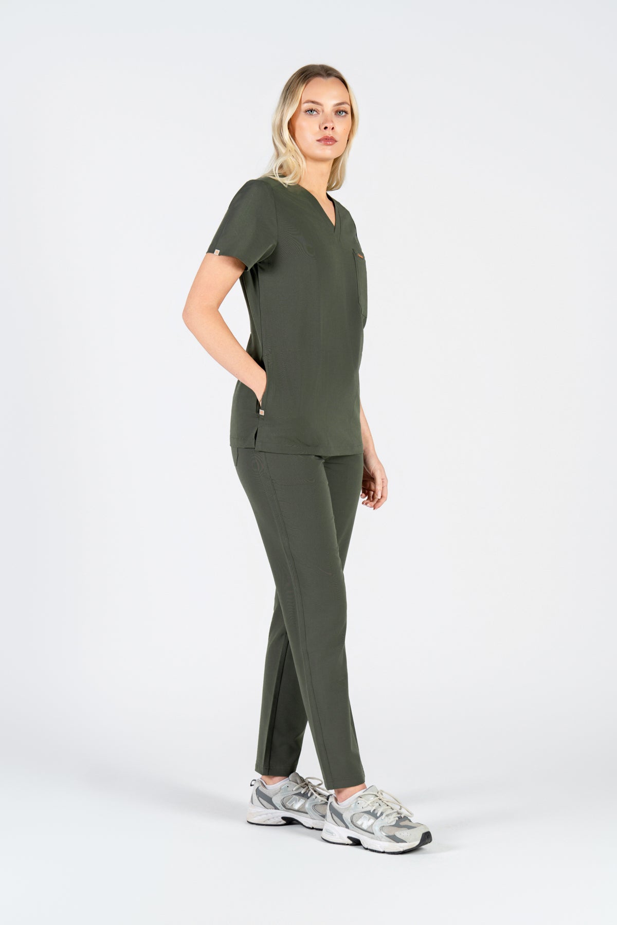 Tasca Women's V Neck Four pockets Scrub With Invisible Side Pockets