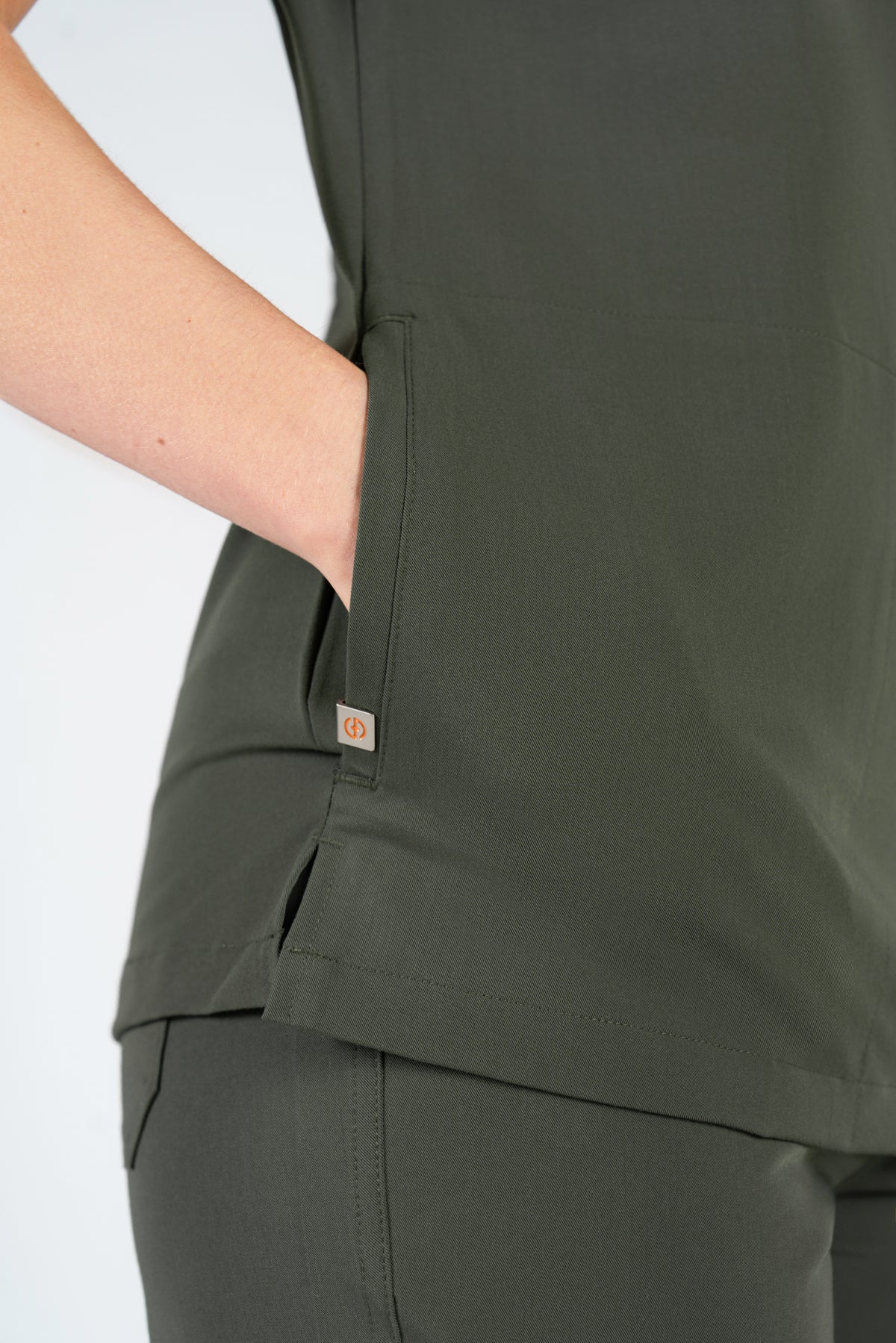 Tasca Women's V Neck Four pockets Scrub With Invisible Side Pockets