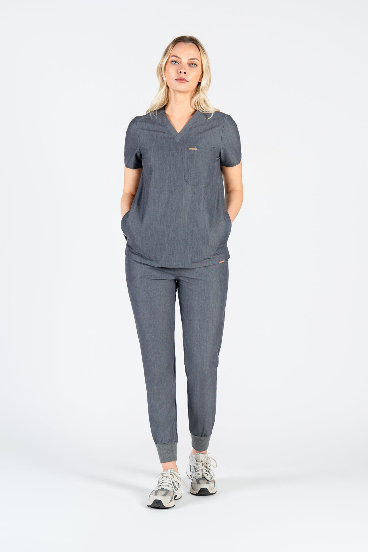 Tasca Women's V Neck Four pockets Scrub With Invisible Side Pockets