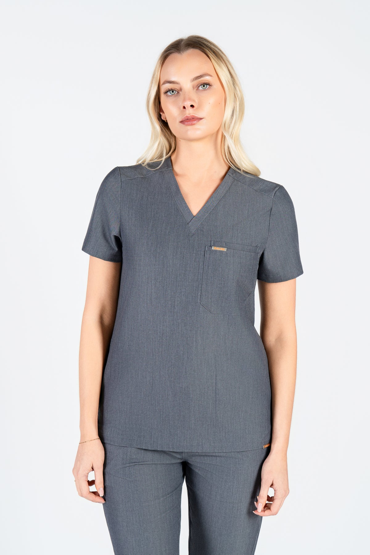 Tasca Women's V Neck Four pockets Scrub With Invisible Side Pockets