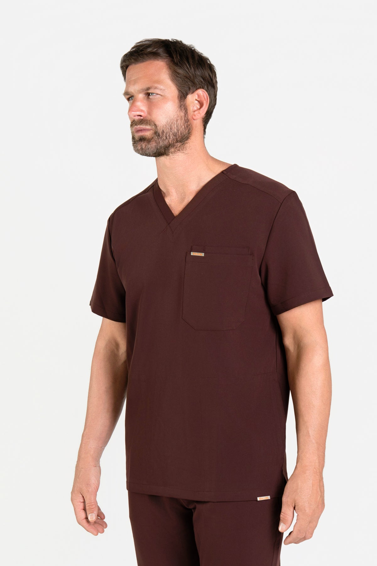 Tasca Men's V Neck Four pockets Scrub With Invisible Side Pockets