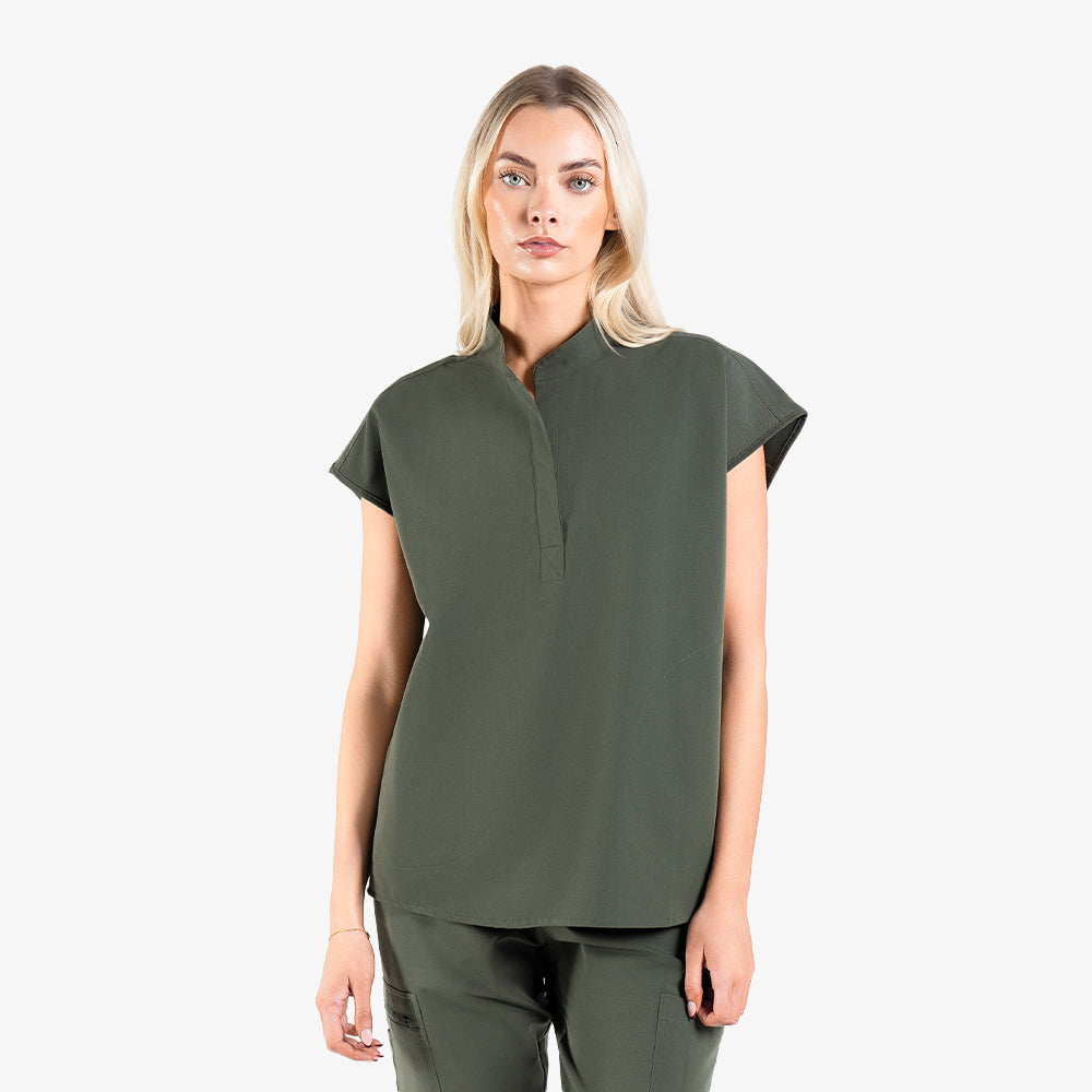 Collar Scrub Top - women