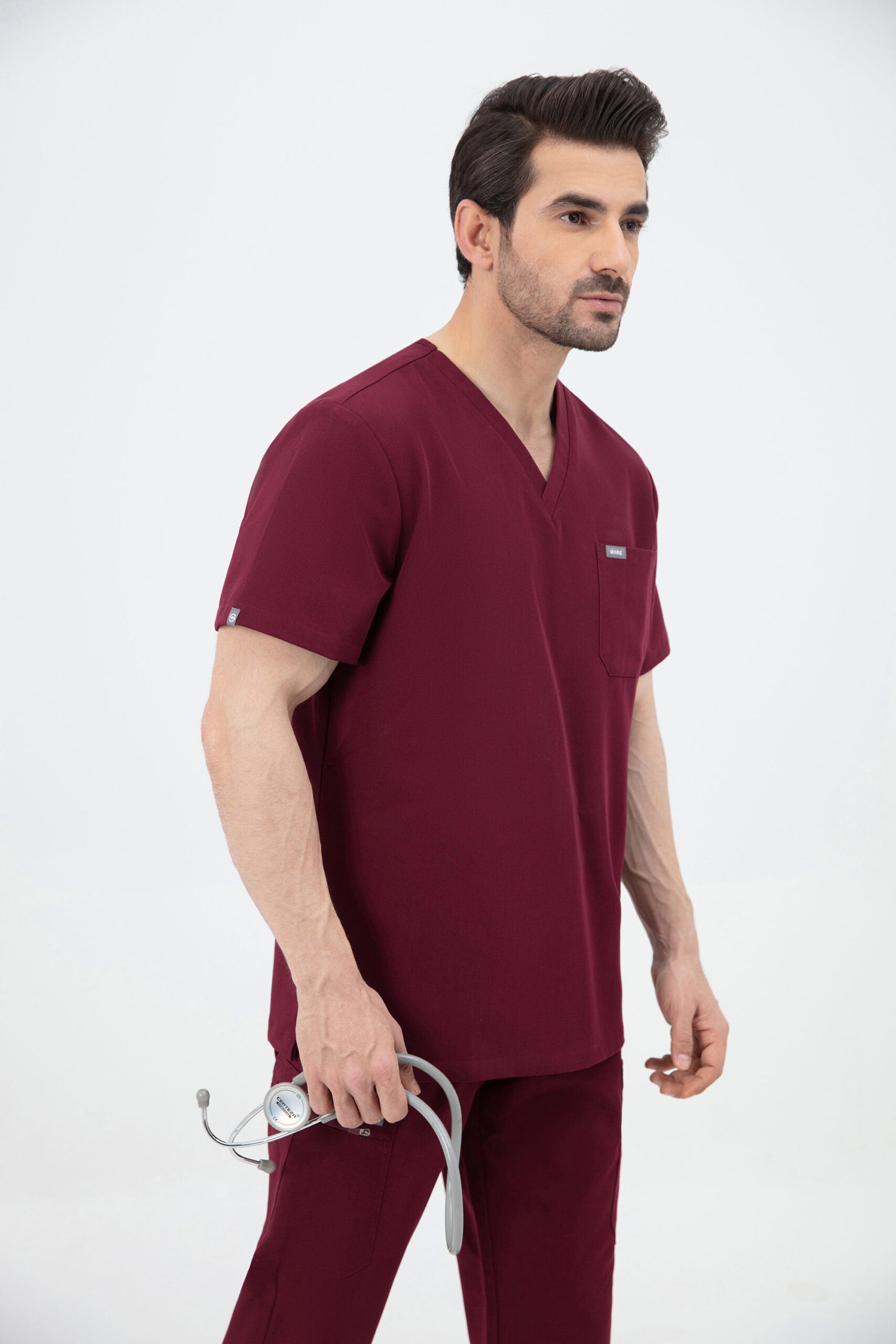 Aka V Neck One Pocket Scrub Mens