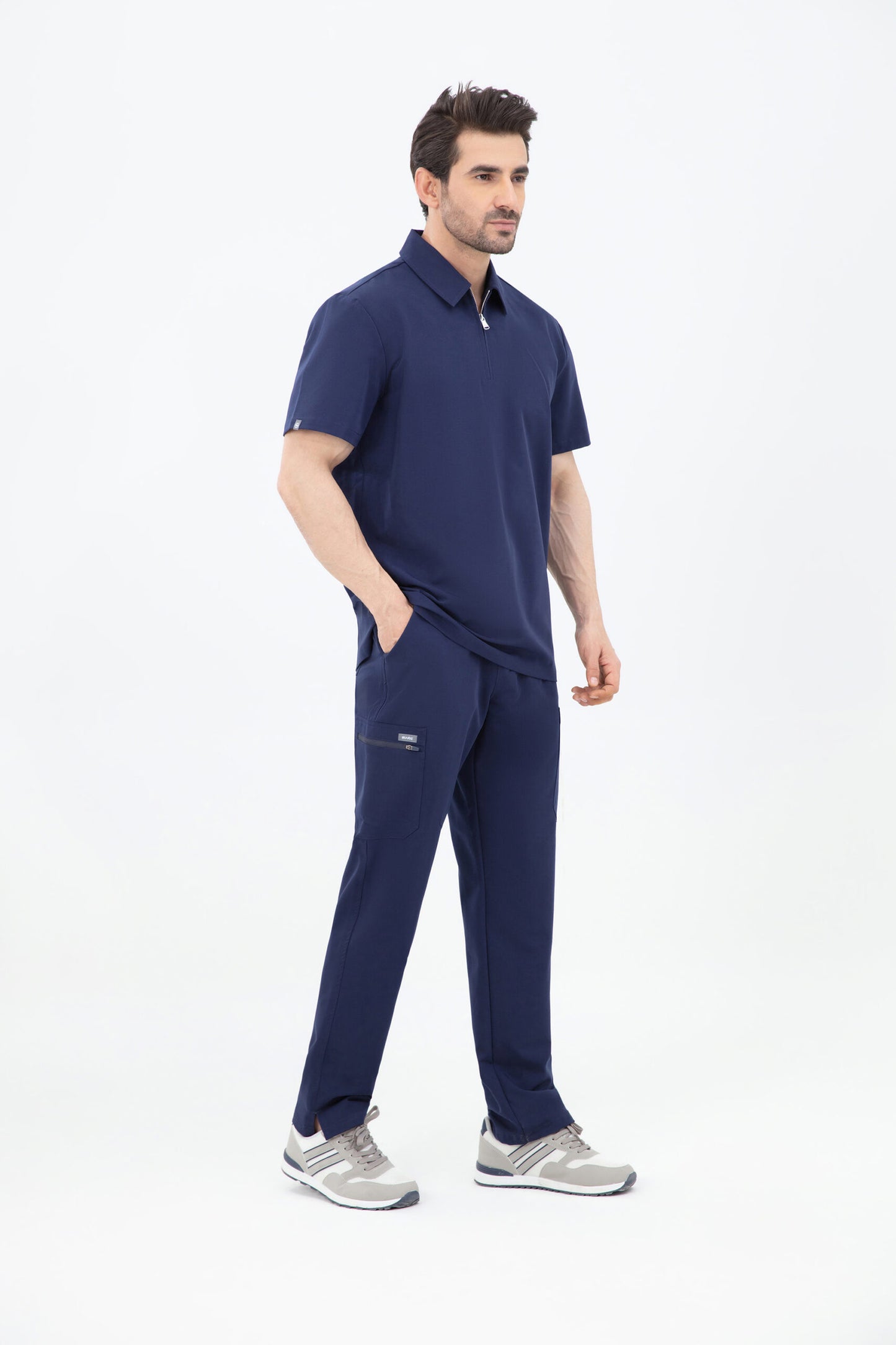 Kiro Zip Neck Polo Scrub Mens