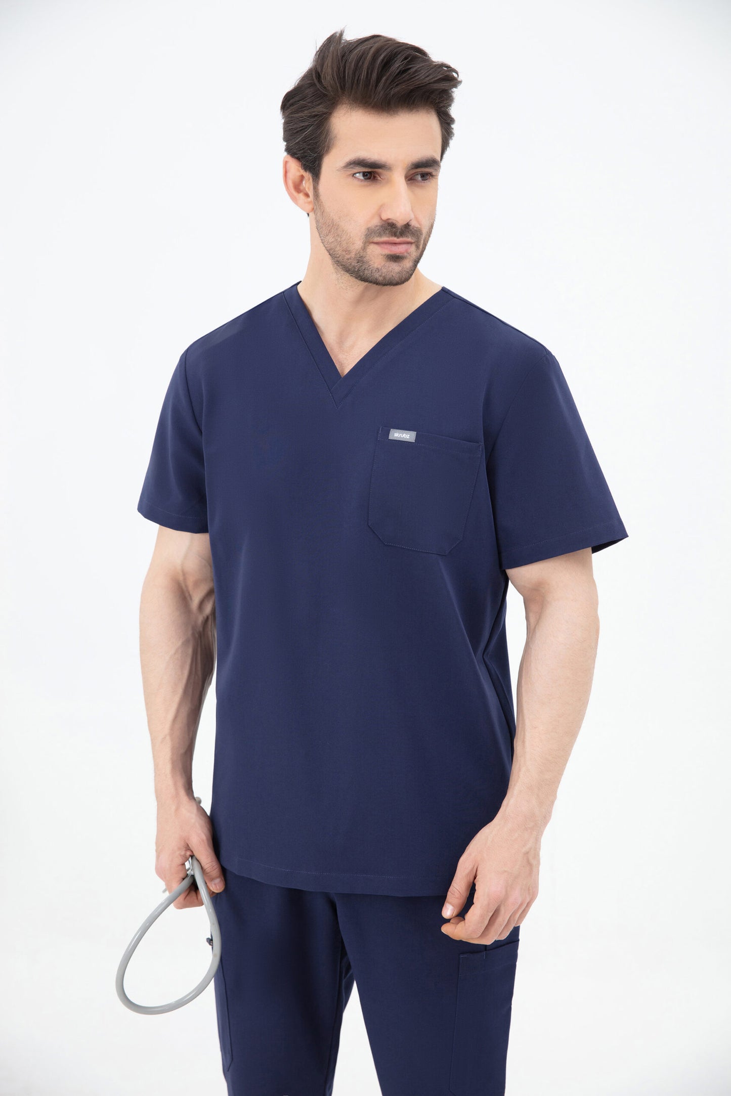 Aka V Neck One Pocket Scrub Mens