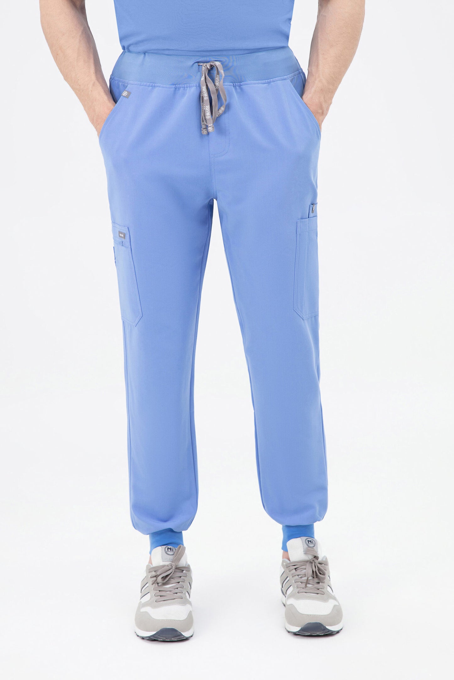 Shiro Yoga Waist 10 pocket Jogger Scrub Pants Mens sky BLUE