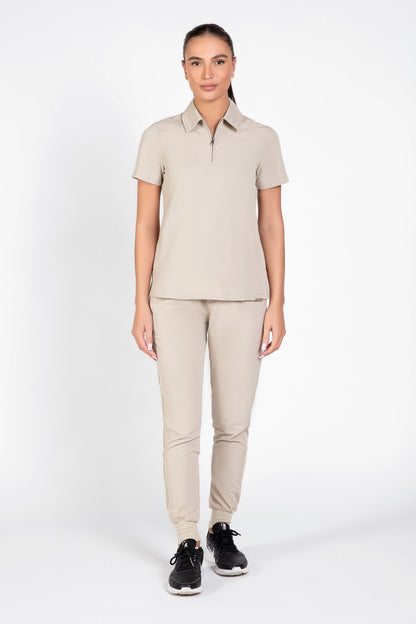 Kiro Side Pocket Zip Neck Top Womens