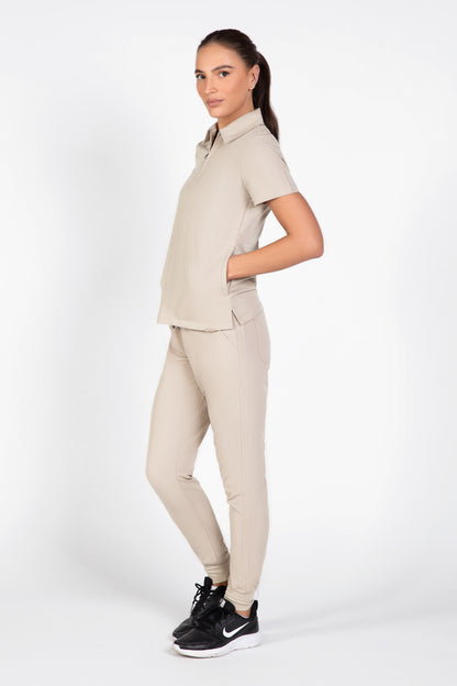 Kiro Side Pocket Zip Neck Top Womens