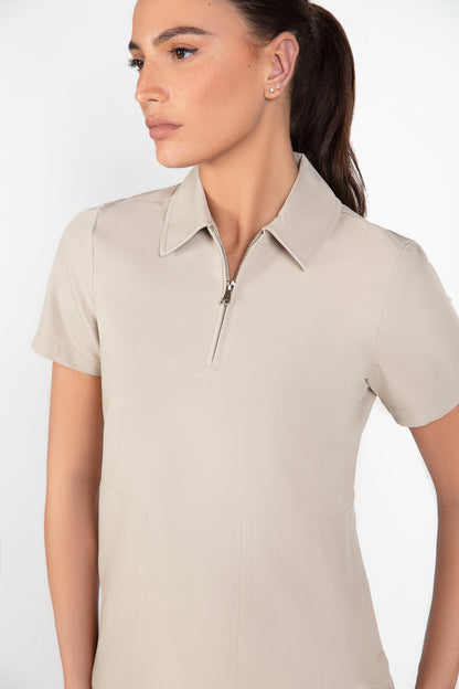 Kiro Side Pocket Zip Neck Top Womens