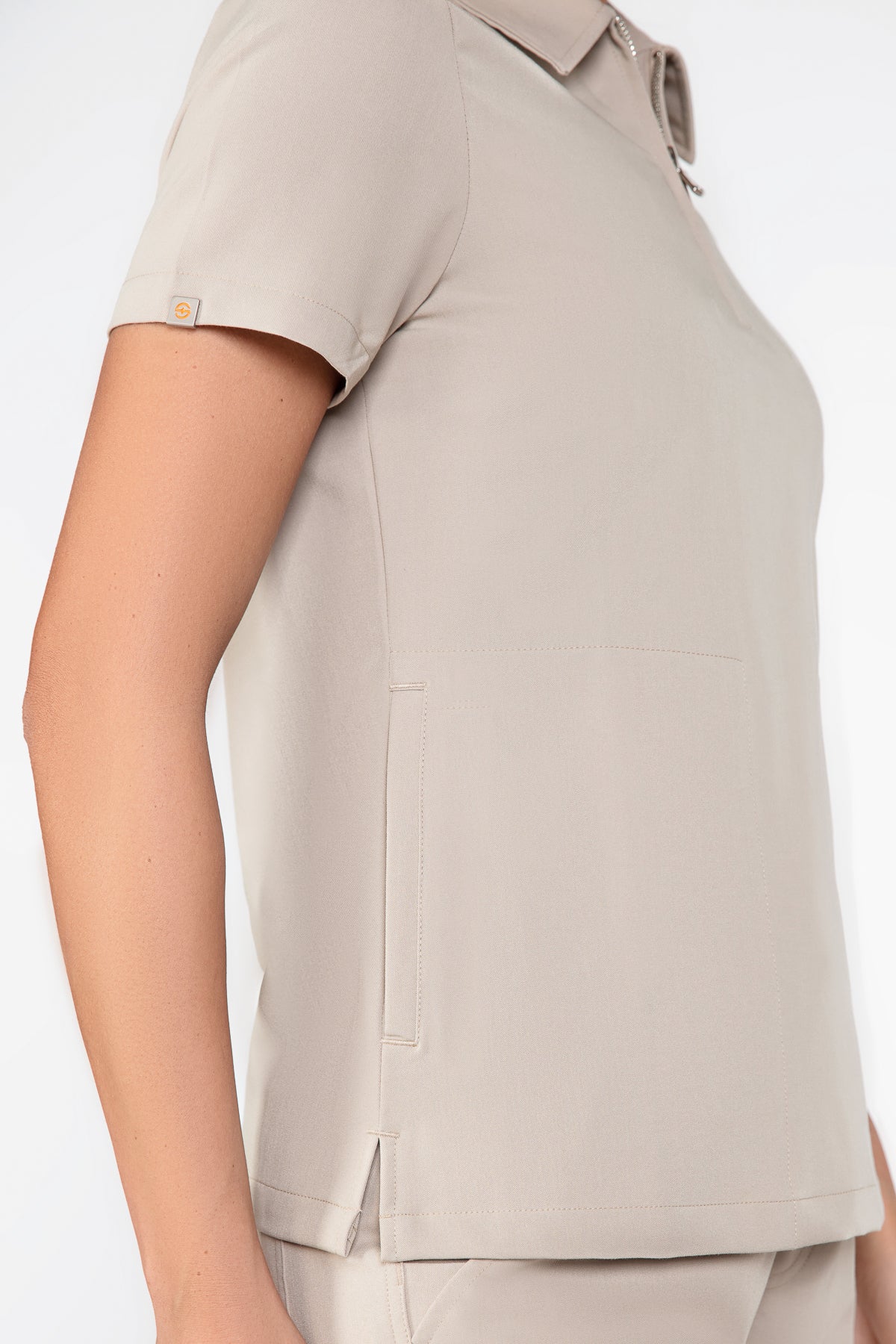 Kiro Side Pocket Zip Neck Top Womens