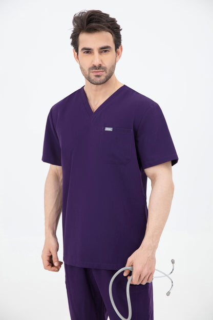 Aka V Neck One Pocket Scrub Mens