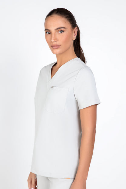Kaizen V Neck One Pocket Scrub Top Womens