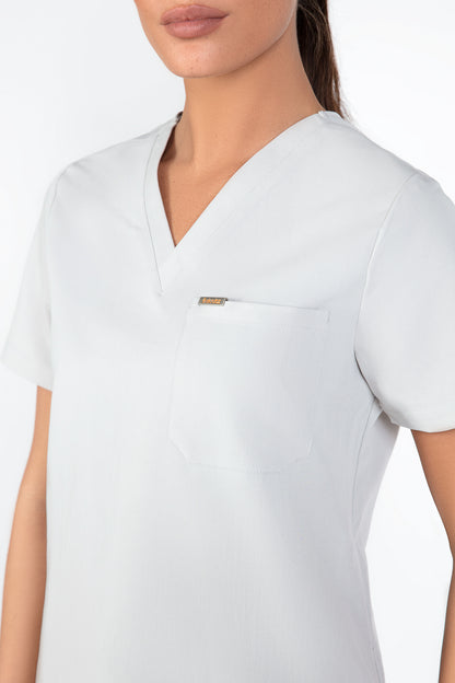 Kaizen V Neck One Pocket Scrub Top Womens
