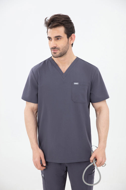 Aka V Neck One Pocket Scrub Mens