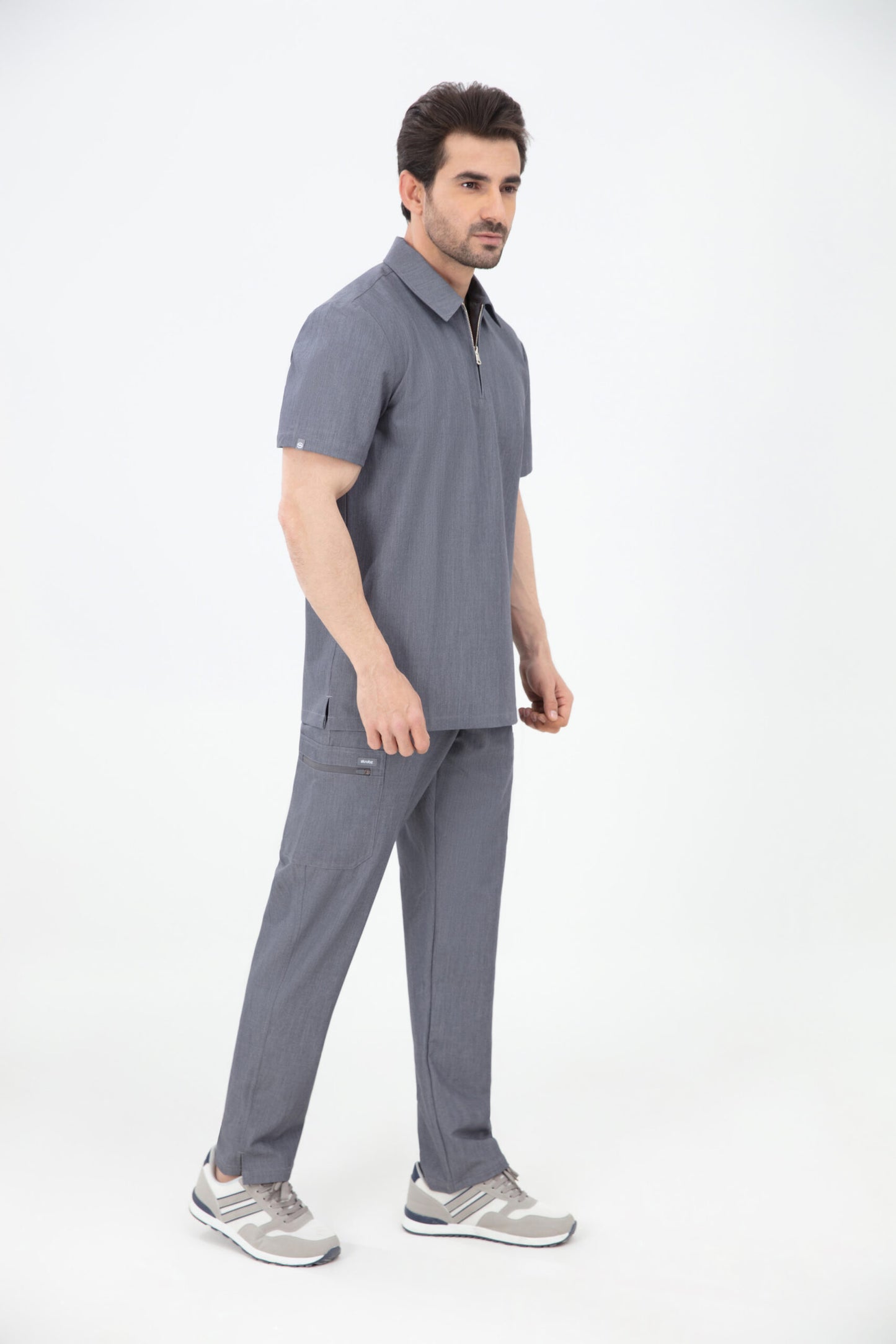 Kiro Zip Neck Polo Scrub Mens