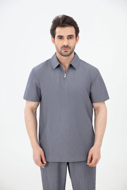 Kiro Zip Neck Polo Scrub Mens