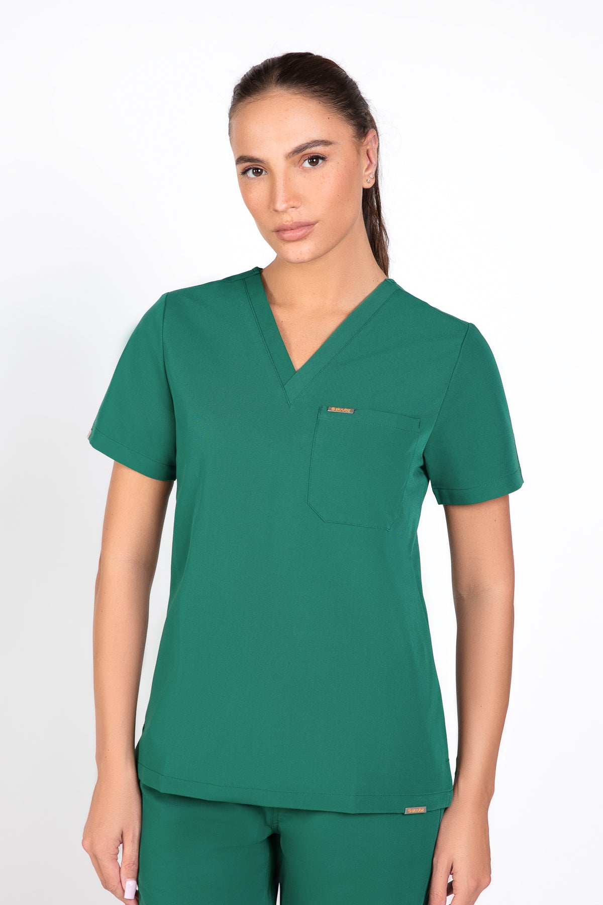 Kaizen V Neck One Pocket Scrub Top Womens