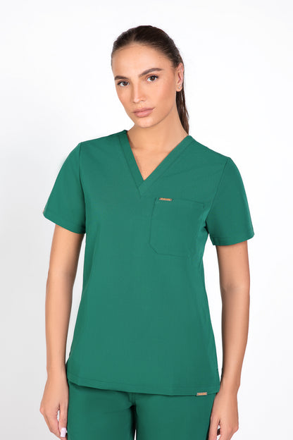Kaizen V Neck One Pocket Scrub Top Womens
