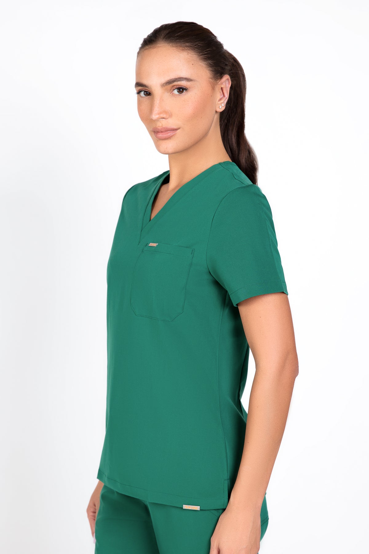Kaizen V Neck One Pocket Scrub Top Womens