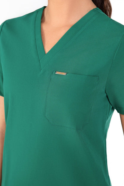 Kaizen V Neck One Pocket Scrub Top Womens