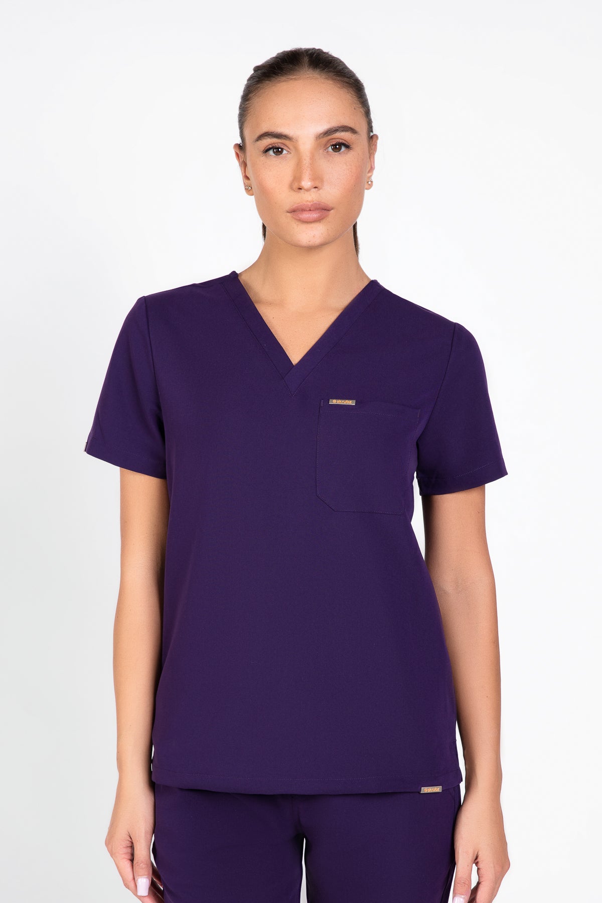 Kaizen V Neck One Pocket Scrub Top Womens