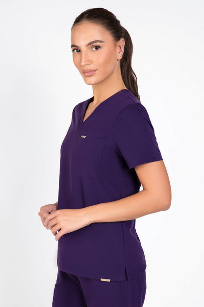 Kaizen V Neck One Pocket Scrub Top Womens