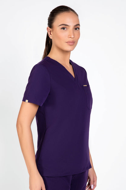 Kaizen V Neck One Pocket Scrub Top Womens