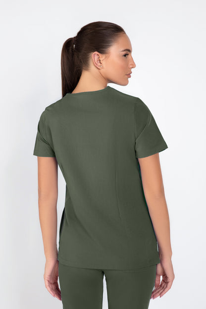 Tasca Women's V Neck Four pockets Scrub With Invisible Side Pockets