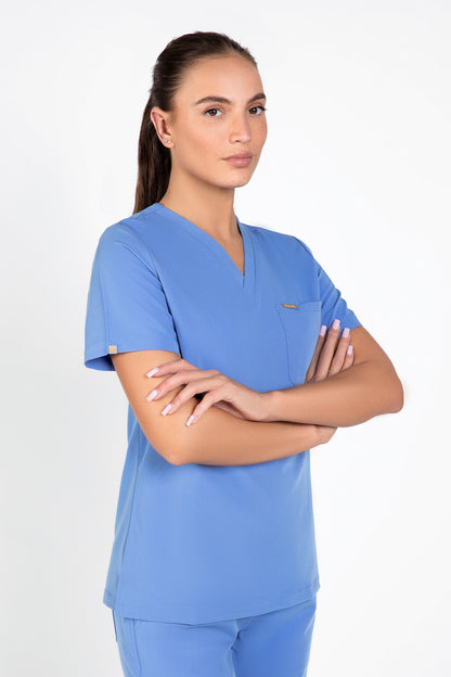 Kaizen V Neck One Pocket Scrub Top Womens